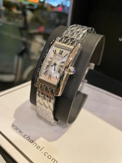 Cartier Tank American 19mm Silver Blue