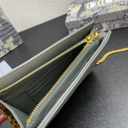 CARO POUCH 19 BAG IN GREY CALFSKIN