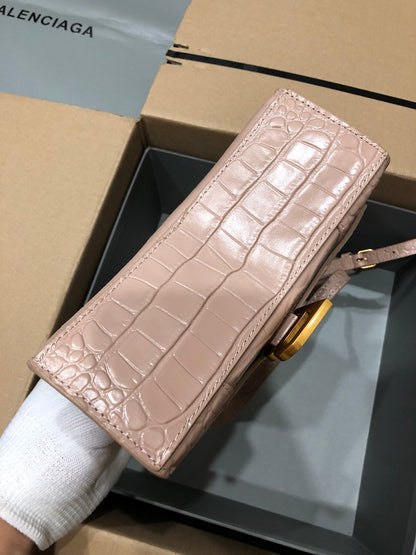 Balenciaga Hourglass bag  nude  crocodile skin