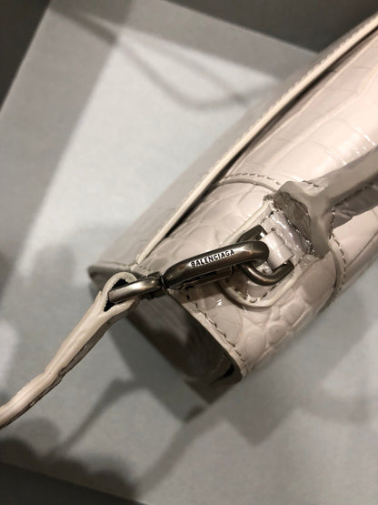 Balenciaga Hourglass bag beige crocodile skin