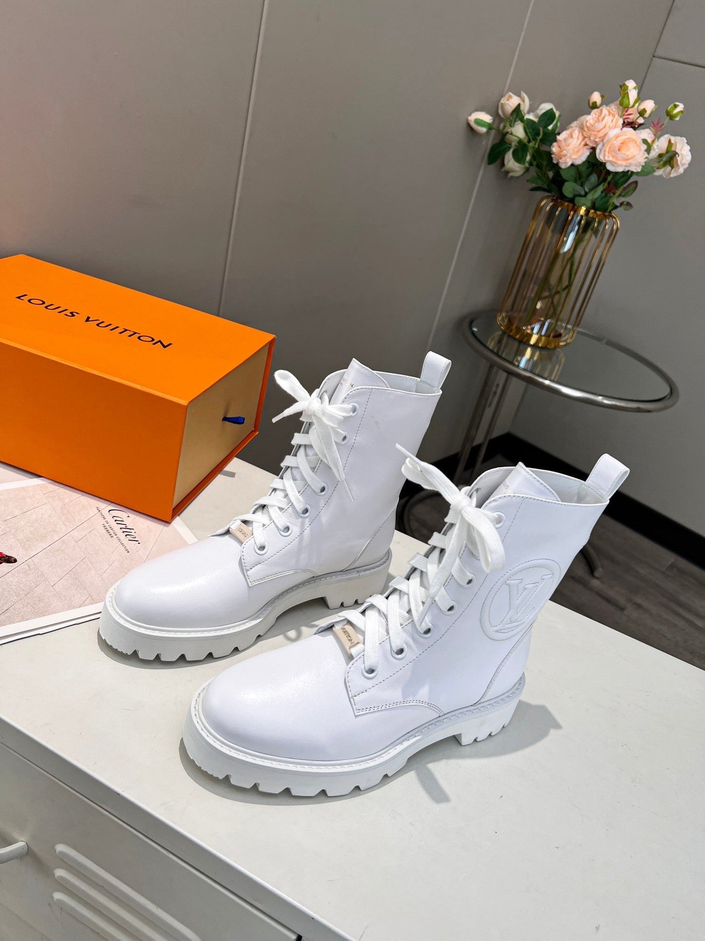 LV Rangers Boots 30mm White Calfskin