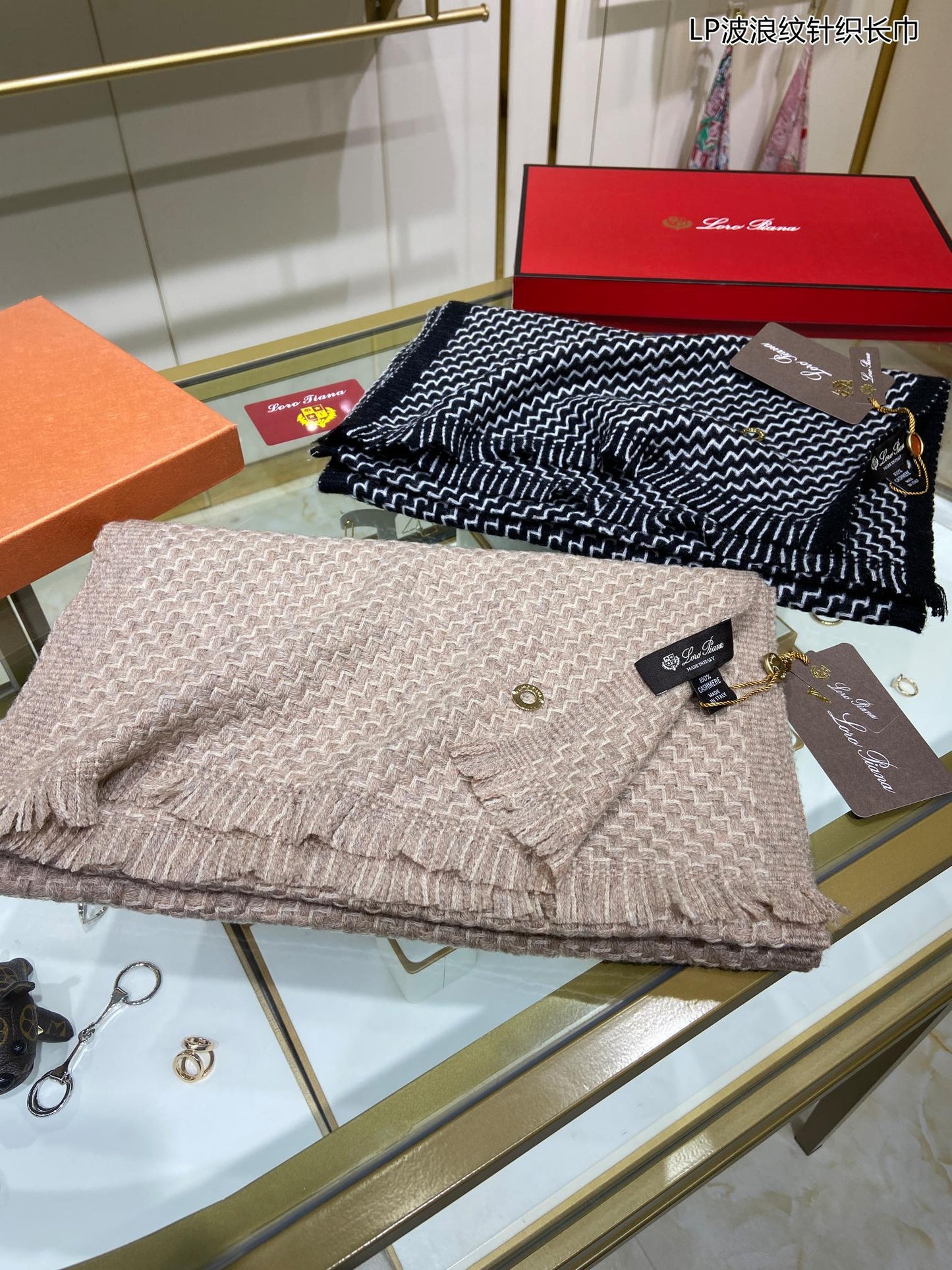 LP Scarf 190 CM In Light Brown Cashmere  645514