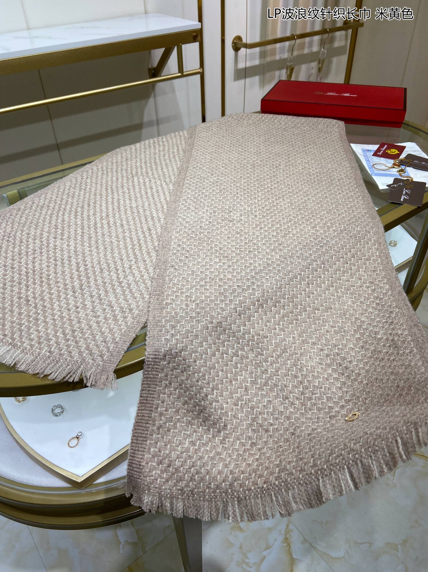 LP Scarf 190 CM In Light Brown Cashmere  645514