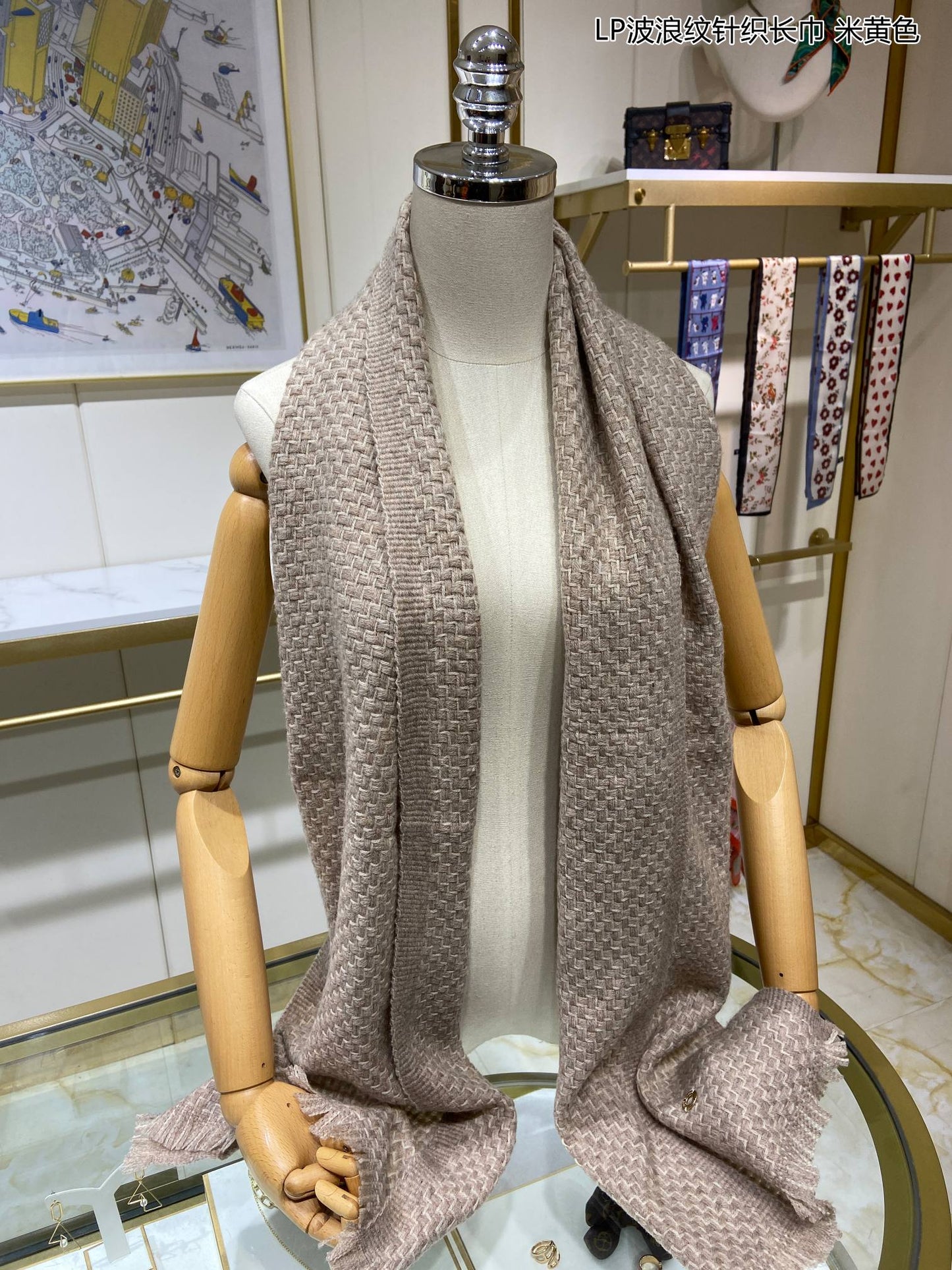 LP Scarf 190 CM In Light Brown Cashmere  645514