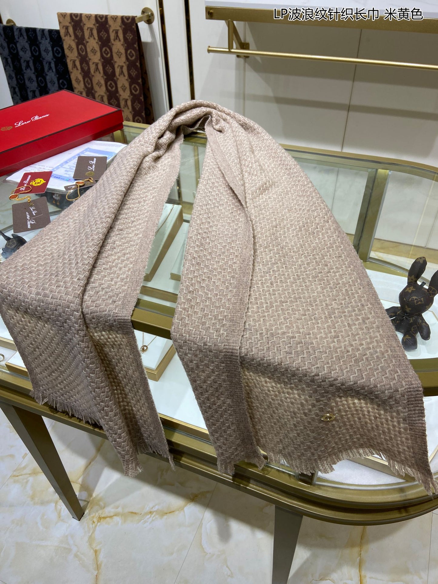LP Scarf 190 CM In Light Brown Cashmere  645514