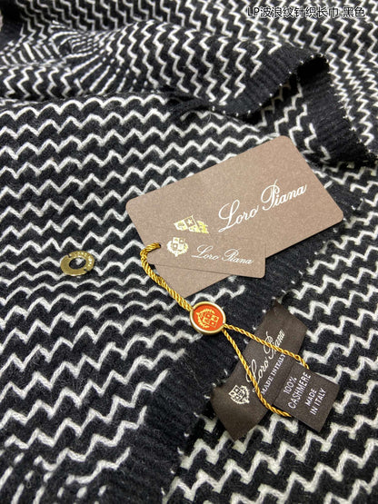 LP Scarf 190 CM In Black White Cashmere 645515