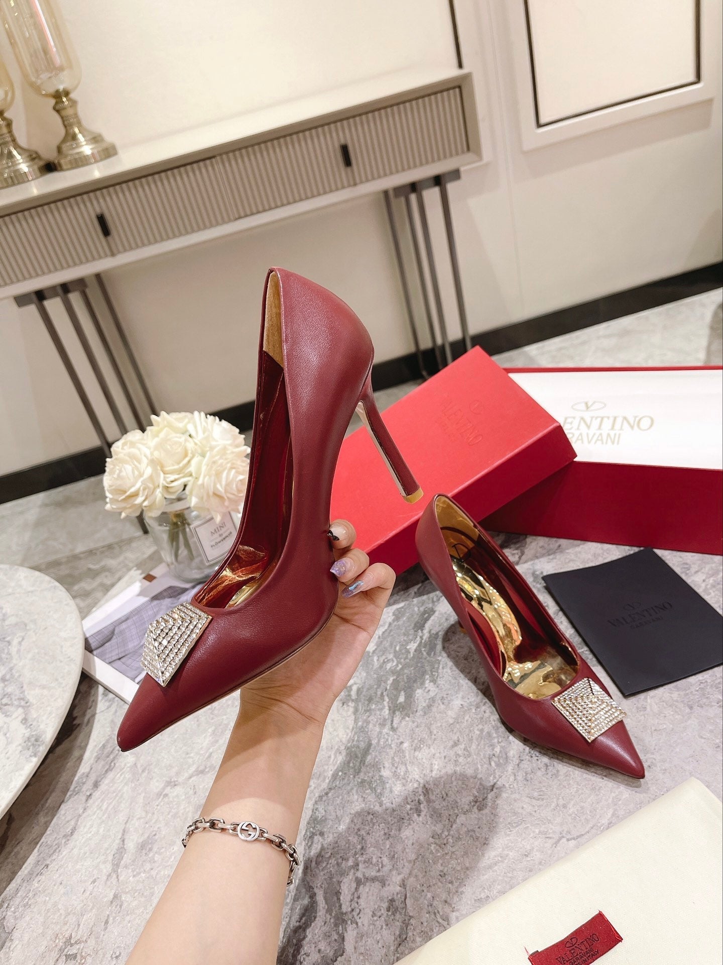 VT 25 Toe Pumps Diamond Red Sheepskin 340213