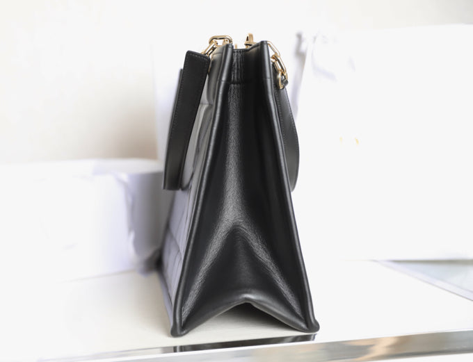 LARGE TOTE BOOK 36 BAG IN BLACK CALFSKIN