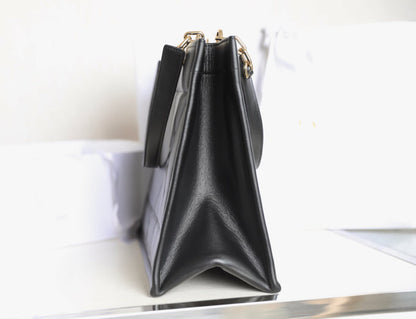 LARGE TOTE BOOK 36 BAG IN BLACK CALFSKIN