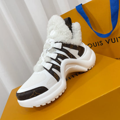 LV Archlight Sneaker White Mix Dark Brown Monogram Fabric