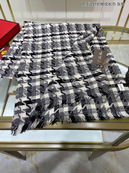 LP Opposite Scarf 190 CM In Black White Cashmere  667373