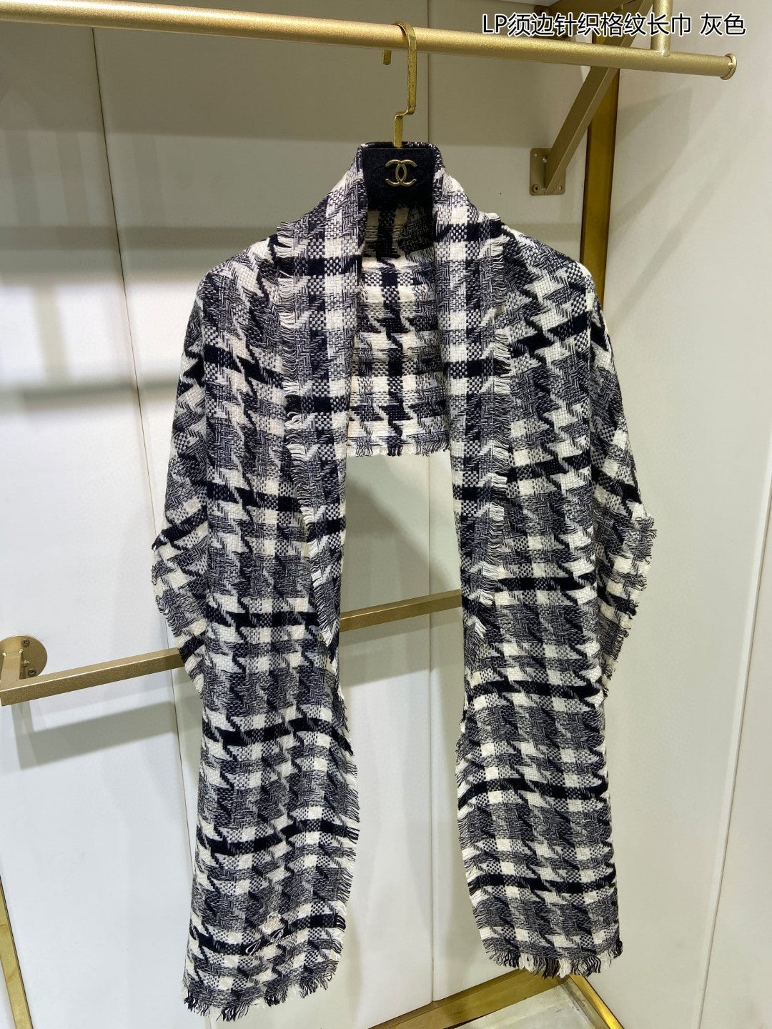 LP Opposite Scarf 190 CM In Black White Cashmere  667373