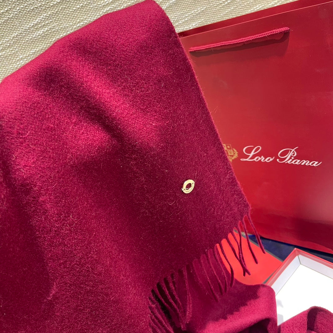 LP Scarf Plain 180 CM In Dark Red Pink Cashmere  141432