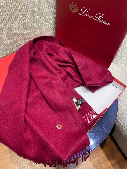 LP Scarf Plain 180 CM In Dark Red Pink Cashmere  141432