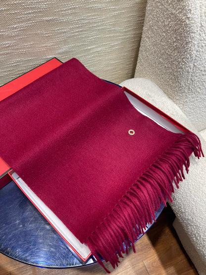 LP Scarf Plain 180 CM In Dark Red Pink Cashmere  141432