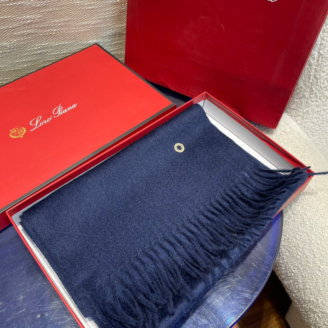 LP Scarf Plain 180 CM In Dark Blue Cashmere 141434