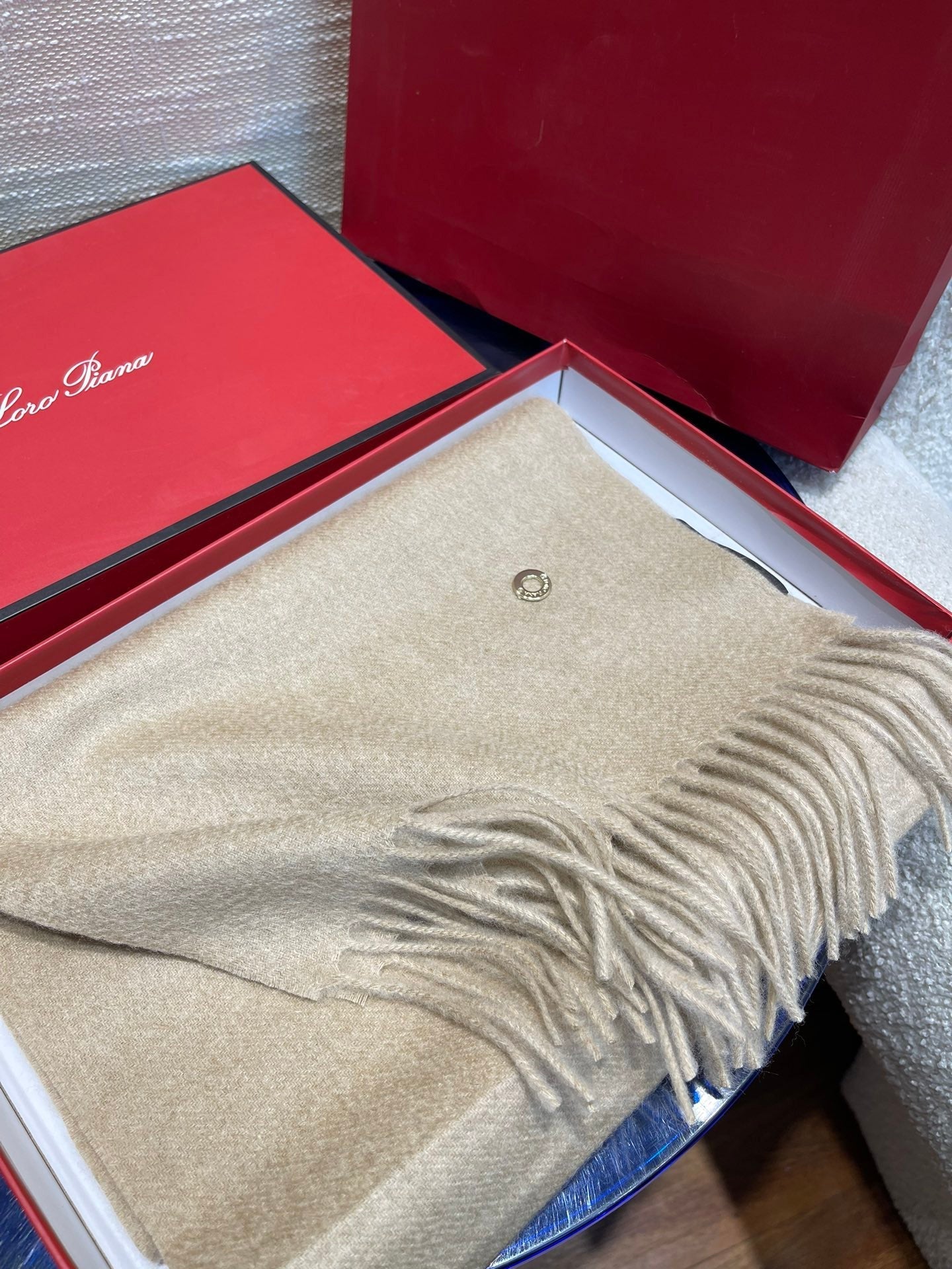 LP Scarf Plain 180 CM In Light Beige Cashmere 141435