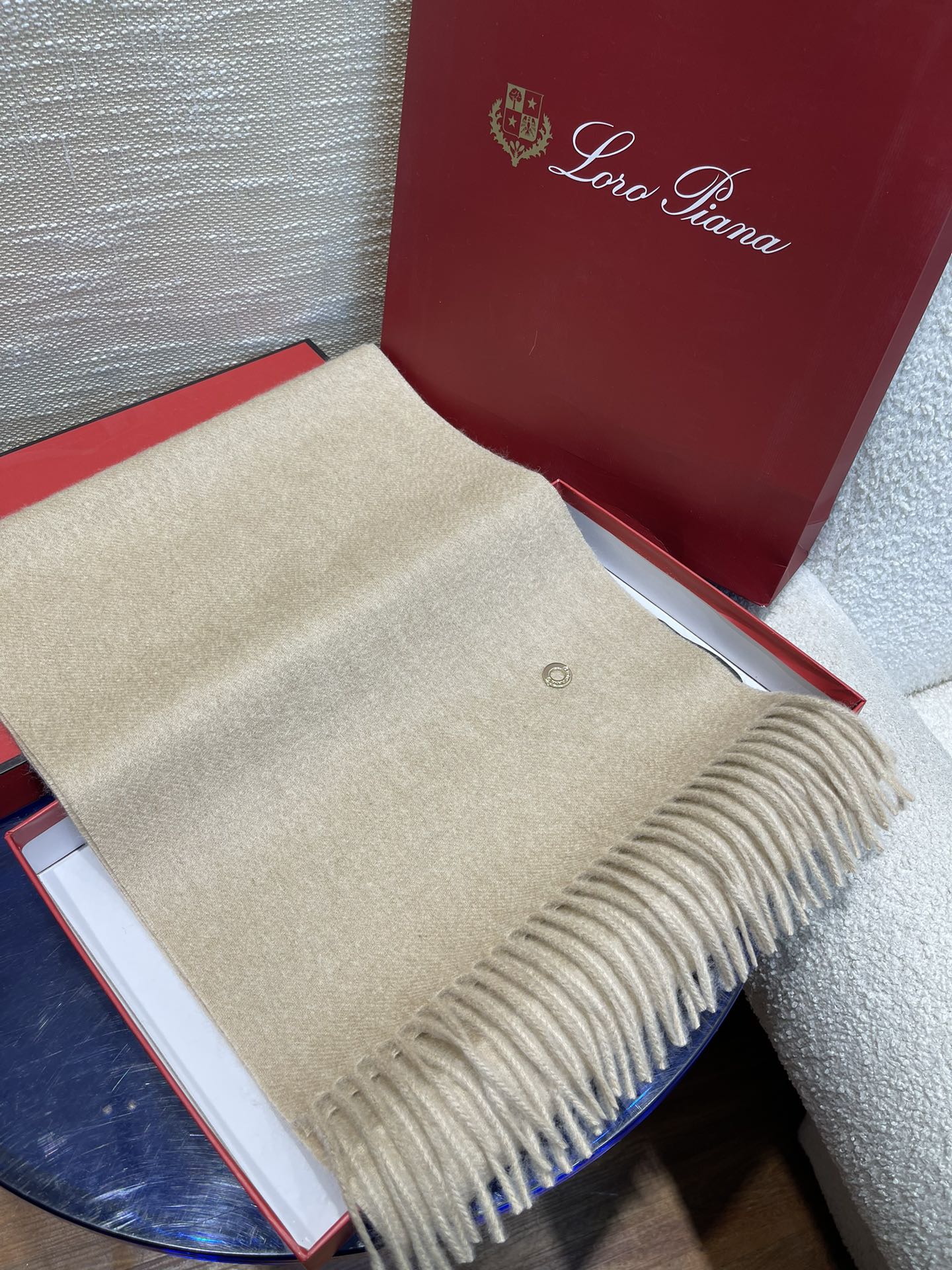 LP Scarf Plain 180 CM In Light Beige Cashmere 141435