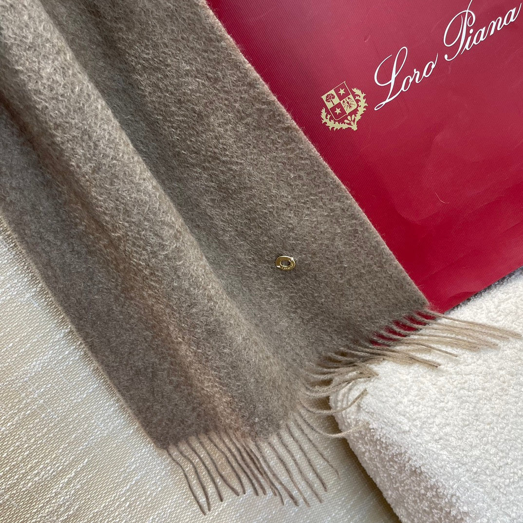 LP Scarf Plain 180 CM In Light Brown Cashmere 141436