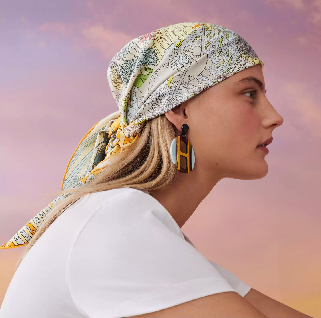 Le Carnaval Des Animaux Scarf 90 CM In Colorful Silk Twill 288862