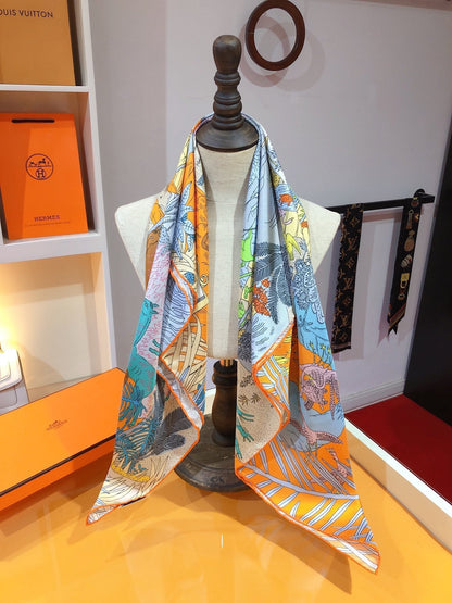 Le Carnaval Des Animaux Scarf 90 CM In Colorful Silk Twill 288862
