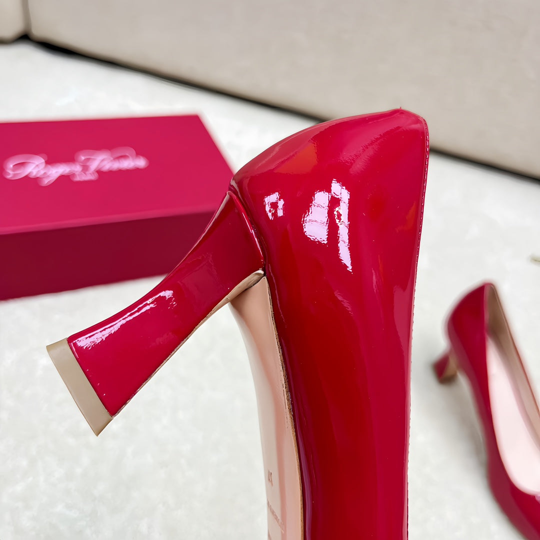 Belle Viv Edition Metal Buckle Pumps 65 Red Patent Leather