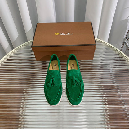 lp dot sole walk loafer green suede