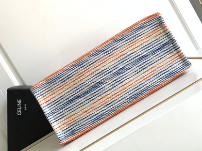 large cabas thais 41cm rainbow striped canvas