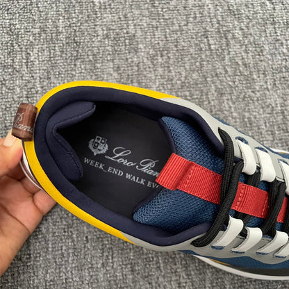 LP BRUNELLO SNEAKERS MULTI - CHARCOAL AND NAVY MESH CALFSKIN