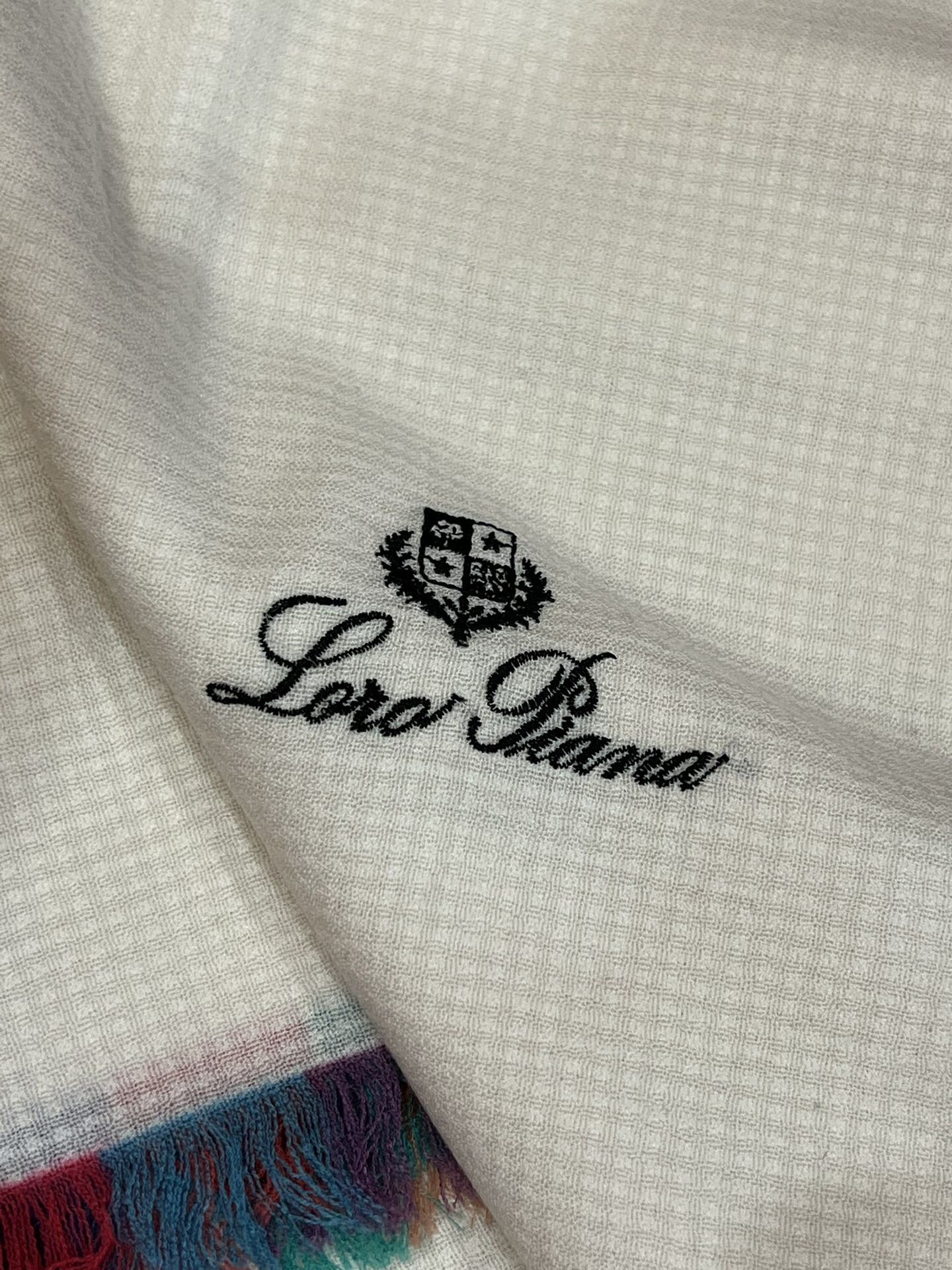 LP Scarf 190 CM In White Colorful Waffle Fabric Woven 975484