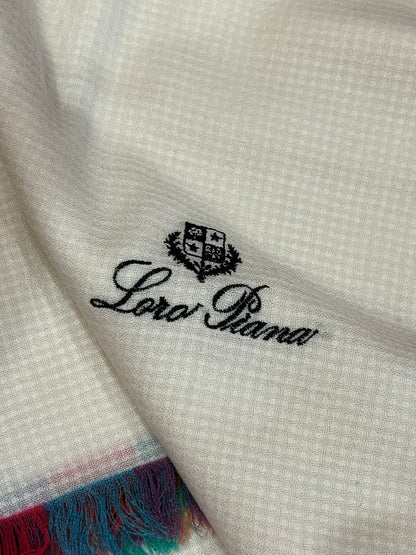 LP Scarf 190 CM In White Colorful Waffle Fabric Woven 975484