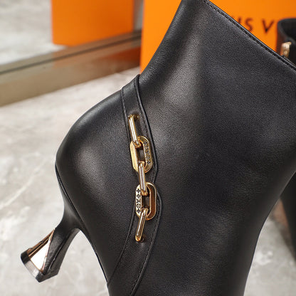 LV Sparkle Ankle Boot 65mm Black Lambskin