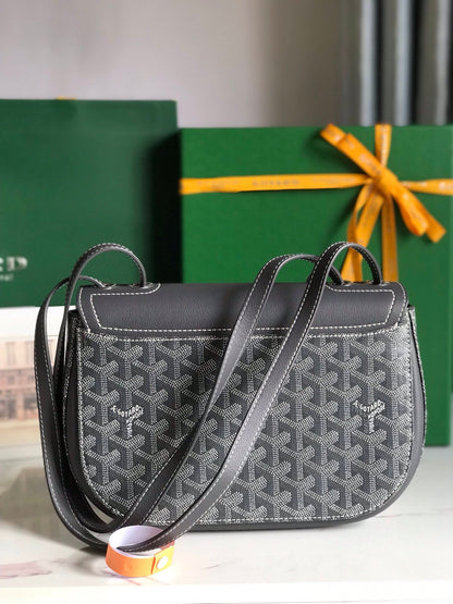 233 BAG 25 IN GRAY CALFSKIN AND GOYARDINE CANVAS