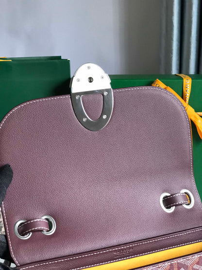 233 BAG 25 IN WINE RED CALFSKIN AND GOYARDINE CANVAS