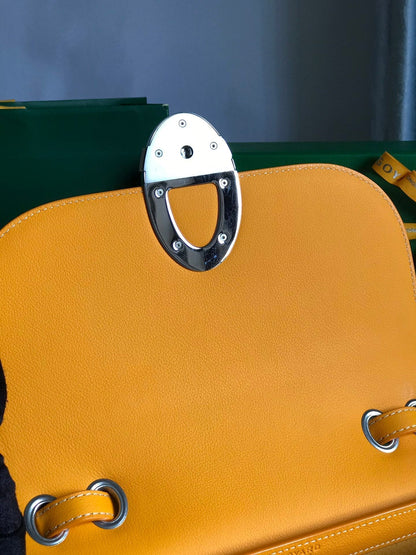 233 BAG 25 IN YELLOW CALFSKIN AND GOYARDINE CANVAS