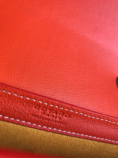 233 BAG 25 IN ORANGE CALFSKIN AND GOYARDINE CANVAS