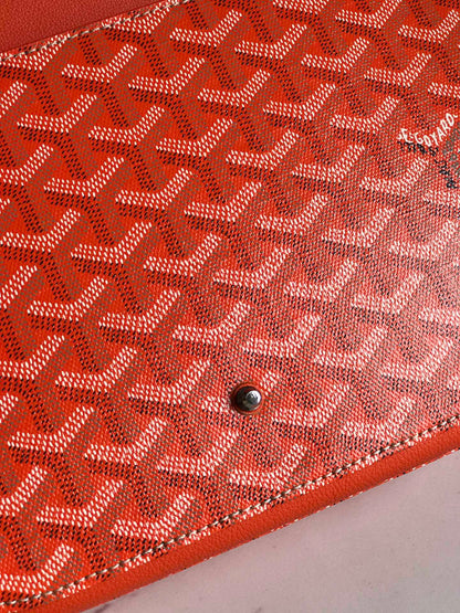 233 BAG 25 IN ORANGE CALFSKIN AND GOYARDINE CANVAS