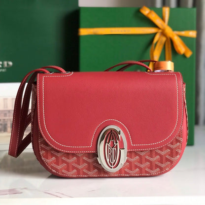 233 BAG 25 IN CLASSIC RED CALFSKIN AND GOYARDINE CANVAS
