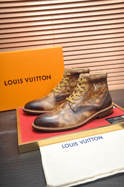 LV SHORT BOOT IN OMBRE BROWN CALFSKIN