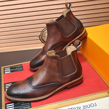 LV CHELSEA ANKLE BOOT IN CHOCOLATE BROWN CALFSKIN