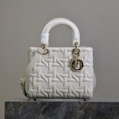 Lady Bag 20cm White Graphic Lambskin