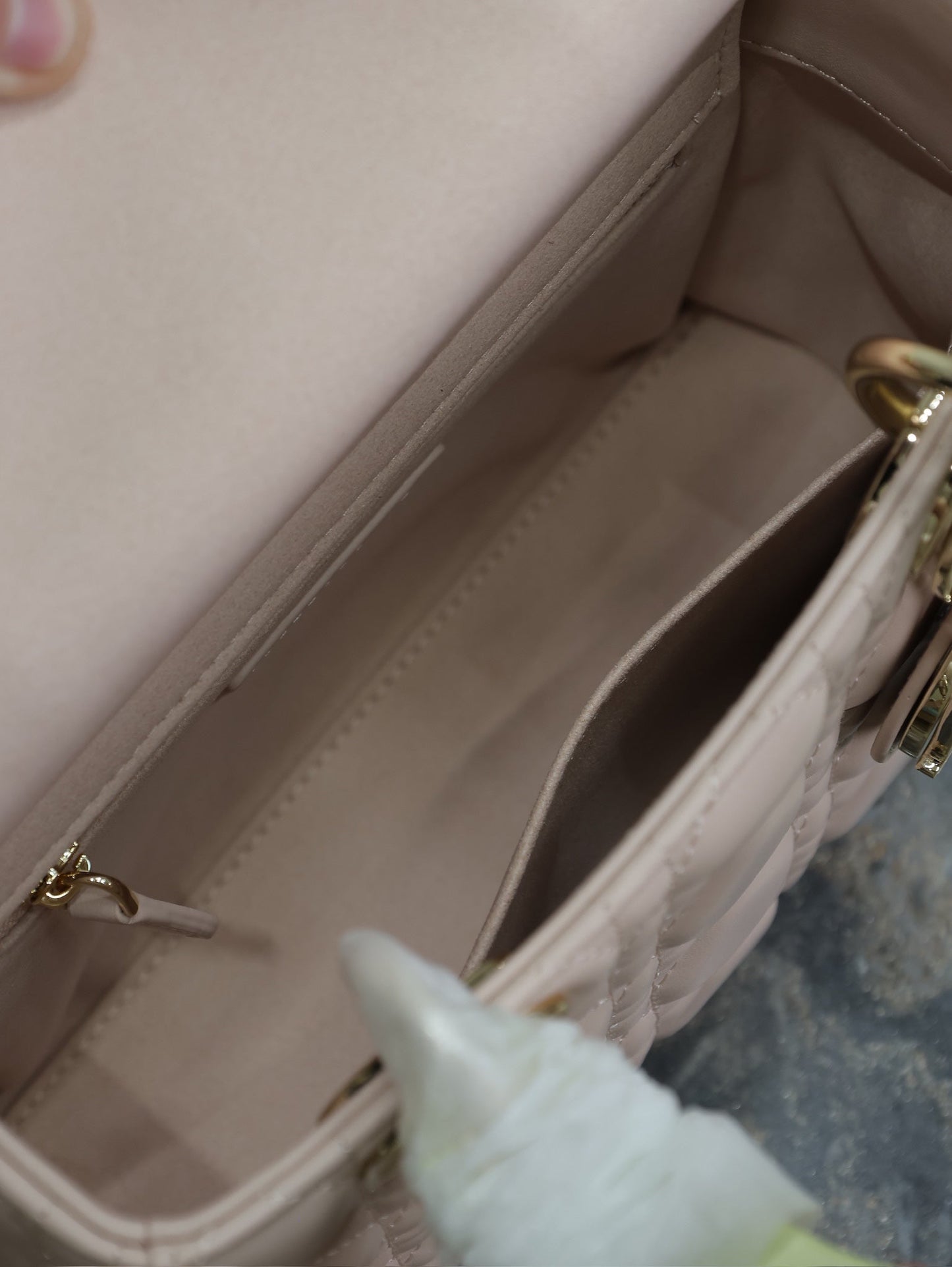 Lady Bag 17cm Pink Pale Green Lambksin