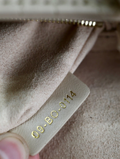 Lady Bag 17cm Beige White Lambksin