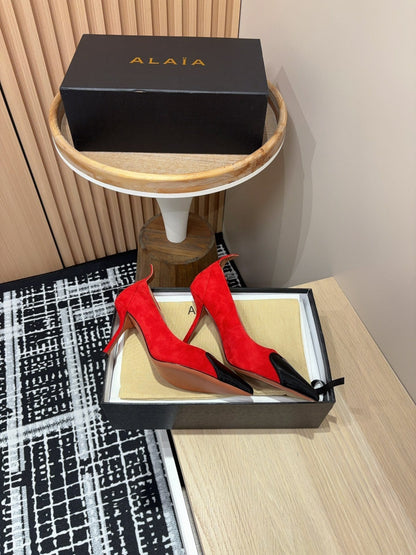Alaia Pump Coeur 85mm In Red Suede 933079