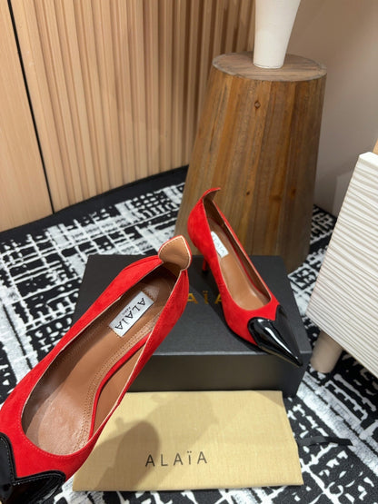 Alaia Pump Coeur 85mm In Red Suede 933079