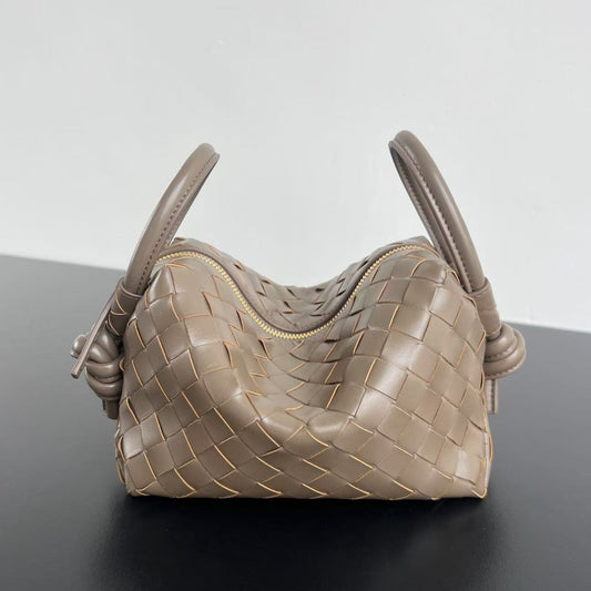 BV Loop Top Handle 19cm Brown Lambskin