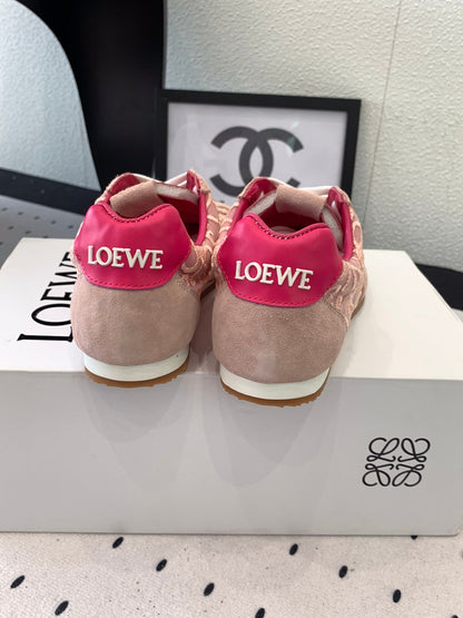 Loewe 25 Runner Sneaker Pink Mesh Suede