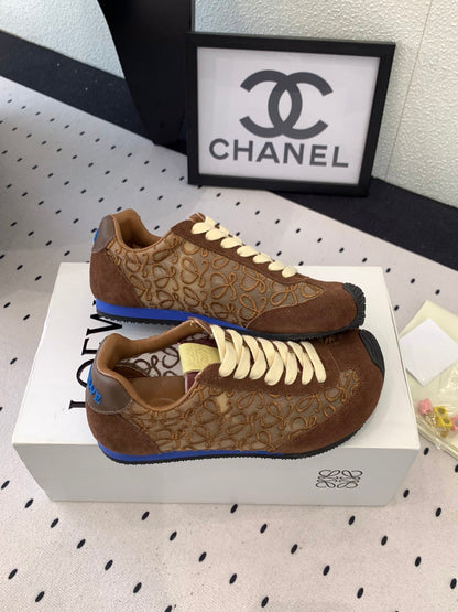 Loewe 25 Runner Sneaker Brown Mesh Suede