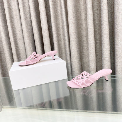Loewe 25 Petal Anagram Slide 45mm Pink Sheepskin