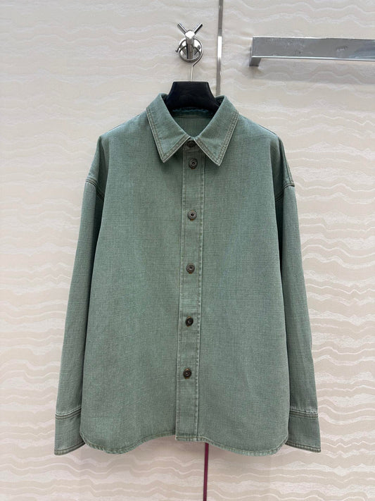 Loewe Denim Jacket Green Cotton